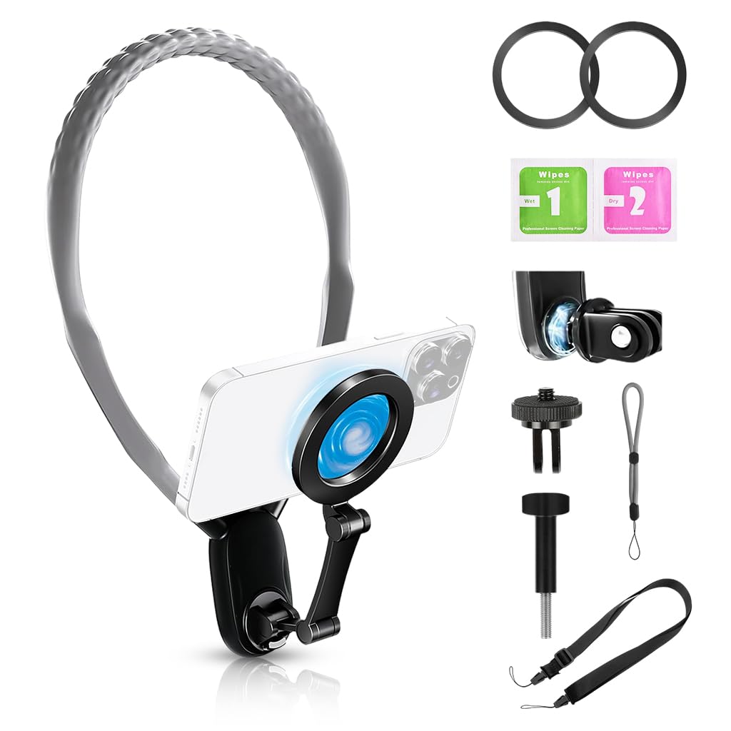 HASTHIP Neck Phone Holder Cell Phone Mount, Hand Free POV/Vlog Flexible Phone Neck Holder Around Chest Stand Video Recording Fit for 15 14 13 12 Pro Max Plu HASTHIP Neck Phone Holder Cell Phone Mount, Hand Free POV/Vlog Flexible Phone Neck Holder Around Chest Stand Video Recording Fit for 15 14 13 12 Pro Max Plu